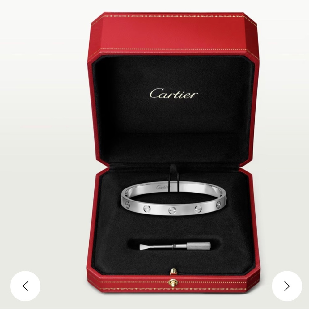 Cartier LOVE Bracelet: White Gold. Brand New. Never Worn. Size 21mm